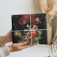 Merry Christmas Cardinal Wrapping Paper Buffalo Plaid Holiday Redbird Holly and Bells - Wonder Print Shop