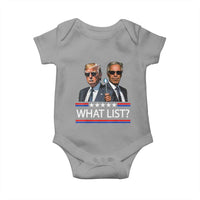 Funny Political Conspiracy Parody Baby Onesie What List Men in Black Meme - Wonder Print Shop