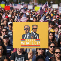 Funny Political Conspiracy Parody Protest Sign What List Men in Black Meme - Wonder Print Shop
