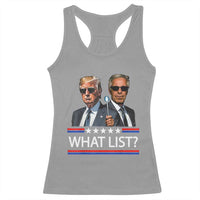 Funny Political Conspiracy Parody Racerback Tank Top What List Men in Black Meme - Wonder Print Shop