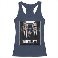 What List Dark Political Humor Racerback Tank Top Funny Political Conspiracy Parody - Wonder Print Shop