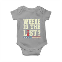 Where Is The List Baby Onesie Funny Political Conspiracy Parody - Wonder Print Shop