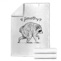 Cute Jimothy the Raccoon Hand Drawn Graphic Throw Blanket Seattle Trash Panda Lover Supporter