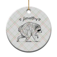Cute Jimothy the Raccoon Hand Drawn Graphic Ceramic Ornament Seattle Trash Panda Lover Supporter