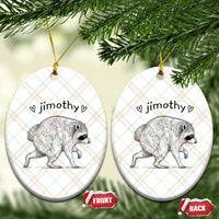 Cute Jimothy the Raccoon Hand Drawn Graphic Ceramic Ornament Seattle Trash Panda Lover Supporter