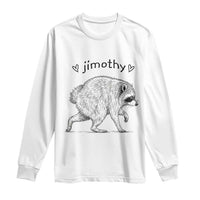 Cute Jimothy the Raccoon Hand Drawn Graphic Long Sleeve Shirt Seattle Trash Panda Lover Supporter