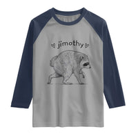 Cute Jimothy the Raccoon Hand Drawn Graphic Raglan Shirt Seattle Trash Panda Lover Supporter