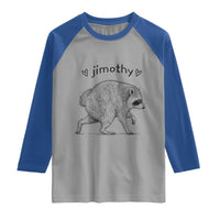 Cute Jimothy the Raccoon Hand Drawn Graphic Raglan Shirt Seattle Trash Panda Lover Supporter