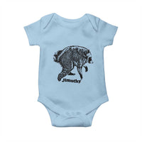 Jimothy Viral Seattle Raccoon Vintage Woodcut Style Graphic Baby Onesie Funny Trash Panda Wildlife Meme