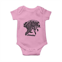 Jimothy Viral Seattle Raccoon Vintage Woodcut Style Graphic Baby Onesie Funny Trash Panda Wildlife Meme