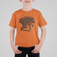 Jimothy Viral Seattle Raccoon Vintage Woodcut Style Graphic T Shirt For Kid Funny Trash Panda Wildlife Meme