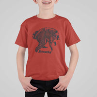 Jimothy Viral Seattle Raccoon Vintage Woodcut Style Graphic T Shirt For Kid Funny Trash Panda Wildlife Meme