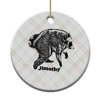 Jimothy Viral Seattle Raccoon Vintage Woodcut Style Graphic Ceramic Ornament Funny Trash Panda Wildlife Meme