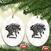 Jimothy Viral Seattle Raccoon Vintage Woodcut Style Graphic Ceramic Ornament Funny Trash Panda Wildlife Meme