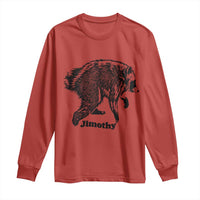 Jimothy Viral Seattle Raccoon Vintage Woodcut Style Graphic Long Sleeve Shirt Funny Trash Panda Wildlife Meme
