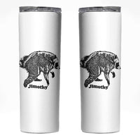 Jimothy Viral Seattle Raccoon Vintage Woodcut Style Graphic Skinny Tumbler Funny Trash Panda Wildlife Meme