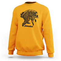 Jimothy Viral Seattle Raccoon Vintage Woodcut Style Graphic Sweatshirt Funny Trash Panda Wildlife Meme