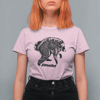 Jimothy Viral Seattle Raccoon Vintage Woodcut Style Graphic T Shirt For Women Funny Trash Panda Wildlife Meme