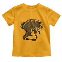 Jimothy Viral Seattle Raccoon Vintage Woodcut Style Graphic Toddler T Shirt Funny Trash Panda Wildlife Meme