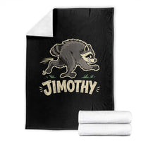 Funny Running Jimothy the Raccoon Throw Blanket Viral Seattle Trash Panda Meme