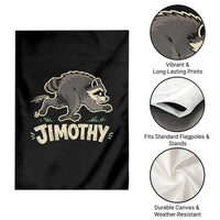Funny Running Jimothy the Raccoon Garden Flag Viral Seattle Trash Panda Meme