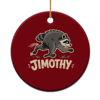 Funny Running Jimothy the Raccoon Ceramic Ornament Viral Seattle Trash Panda Meme