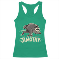Funny Running Jimothy the Raccoon Racerback Tank Top Viral Seattle Trash Panda Meme