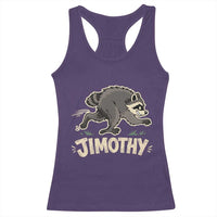 Funny Running Jimothy the Raccoon Racerback Tank Top Viral Seattle Trash Panda Meme