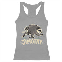 Funny Running Jimothy the Raccoon Racerback Tank Top Viral Seattle Trash Panda Meme