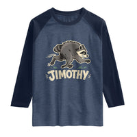 Funny Running Jimothy the Raccoon Raglan Shirt Viral Seattle Trash Panda Meme
