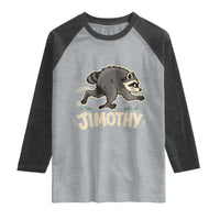 Funny Running Jimothy the Raccoon Raglan Shirt Viral Seattle Trash Panda Meme