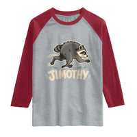 Funny Running Jimothy the Raccoon Raglan Shirt Viral Seattle Trash Panda Meme