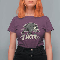 Funny Running Jimothy the Raccoon T Shirt For Women Viral Seattle Trash Panda Meme