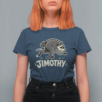 Funny Running Jimothy the Raccoon T Shirt For Women Viral Seattle Trash Panda Meme