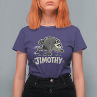 Funny Running Jimothy the Raccoon T Shirt For Women Viral Seattle Trash Panda Meme