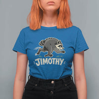 Funny Running Jimothy the Raccoon T Shirt For Women Viral Seattle Trash Panda Meme