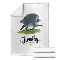 Cute Running Jimothy the Raccoon Throw Blanket Viral Seattle Trash Panda Meme