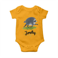 Cute Running Jimothy the Raccoon Baby Onesie Viral Seattle Trash Panda Meme