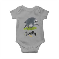 Cute Running Jimothy the Raccoon Baby Onesie Viral Seattle Trash Panda Meme