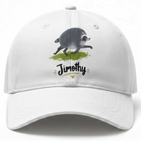 Cute Running Jimothy the Raccoon Baseball Cap Viral Seattle Trash Panda Meme