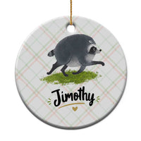 Cute Running Jimothy the Raccoon Ceramic Ornament Viral Seattle Trash Panda Meme