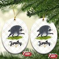 Cute Running Jimothy the Raccoon Ceramic Ornament Viral Seattle Trash Panda Meme