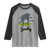 Cute Running Jimothy the Raccoon Raglan Shirt Viral Seattle Trash Panda Meme