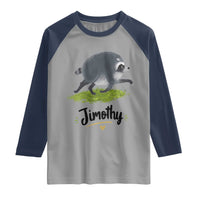 Cute Running Jimothy the Raccoon Raglan Shirt Viral Seattle Trash Panda Meme