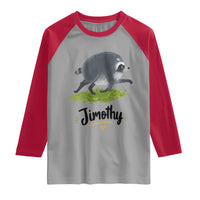 Cute Running Jimothy the Raccoon Raglan Shirt Viral Seattle Trash Panda Meme