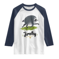 Cute Running Jimothy the Raccoon Raglan Shirt Viral Seattle Trash Panda Meme
