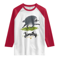 Cute Running Jimothy the Raccoon Raglan Shirt Viral Seattle Trash Panda Meme