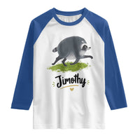 Cute Running Jimothy the Raccoon Raglan Shirt Viral Seattle Trash Panda Meme