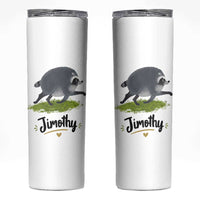 Cute Running Jimothy the Raccoon Skinny Tumbler Viral Seattle Trash Panda Meme