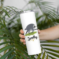 Cute Running Jimothy the Raccoon Skinny Tumbler Viral Seattle Trash Panda Meme
